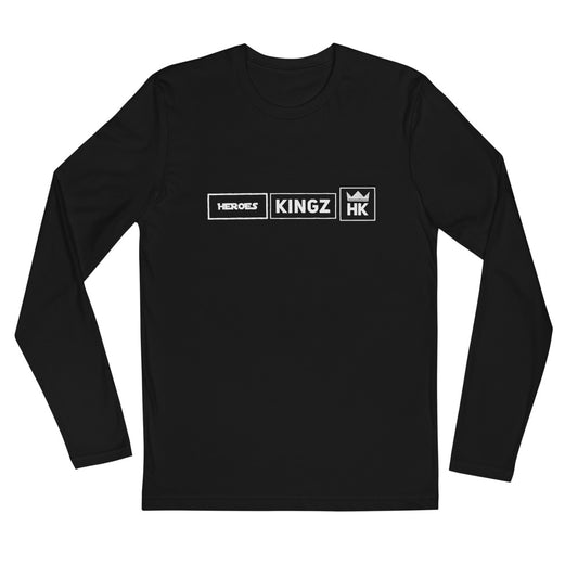 H & K 3 Squares Long Sleeve Fitted Crew